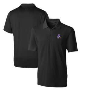 Men's Cutter & Buck Black New England Patriots Throwback Logo Big & Tall Forge Stretch Polo