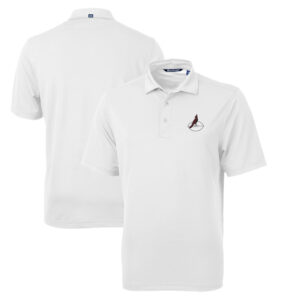 Men's Cutter & Buck White Arizona Cardinals Throwback Logo Virtue Eco Pique Recycled Polo