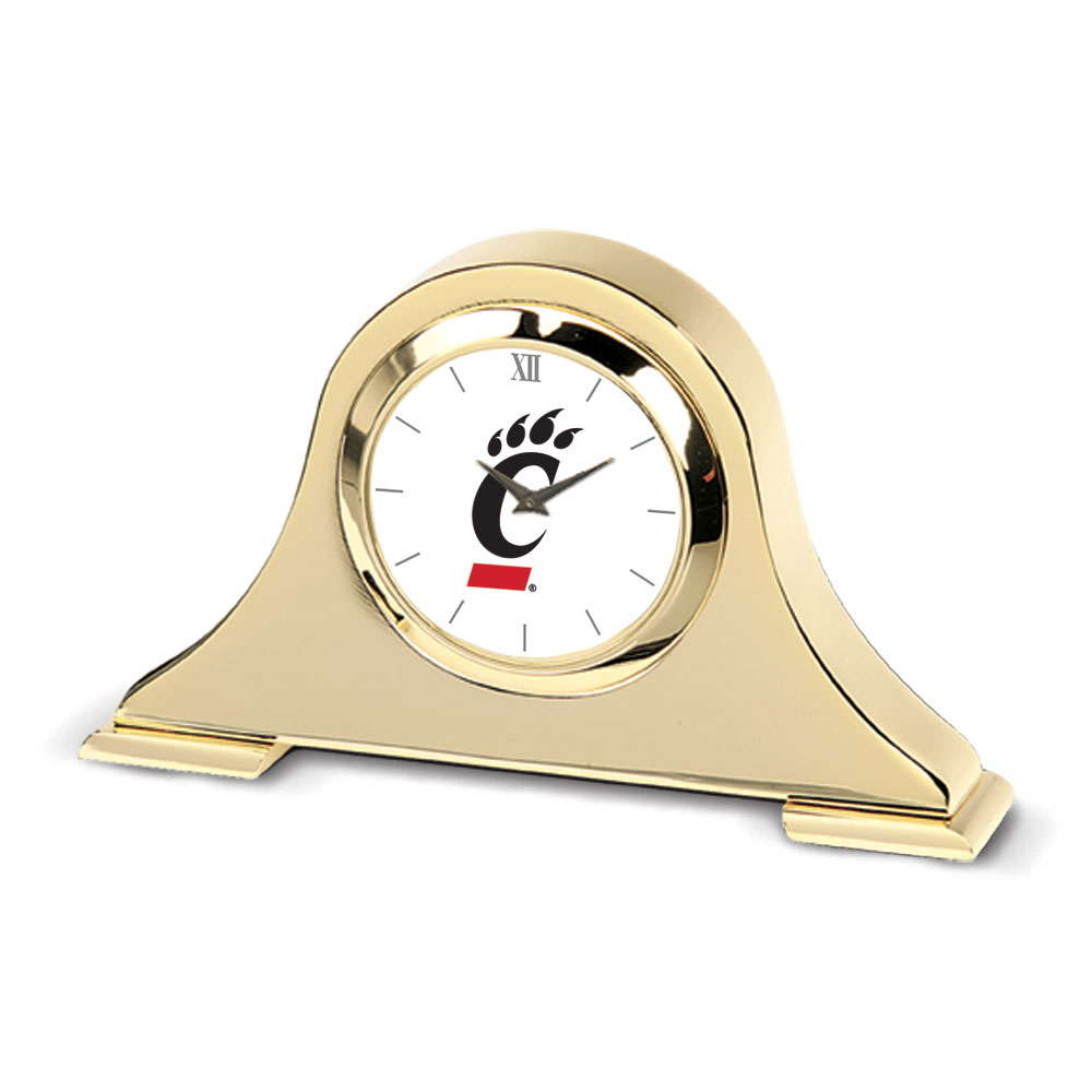 Gold Cincinnati Bearcats Team Napoleon Desk Clock