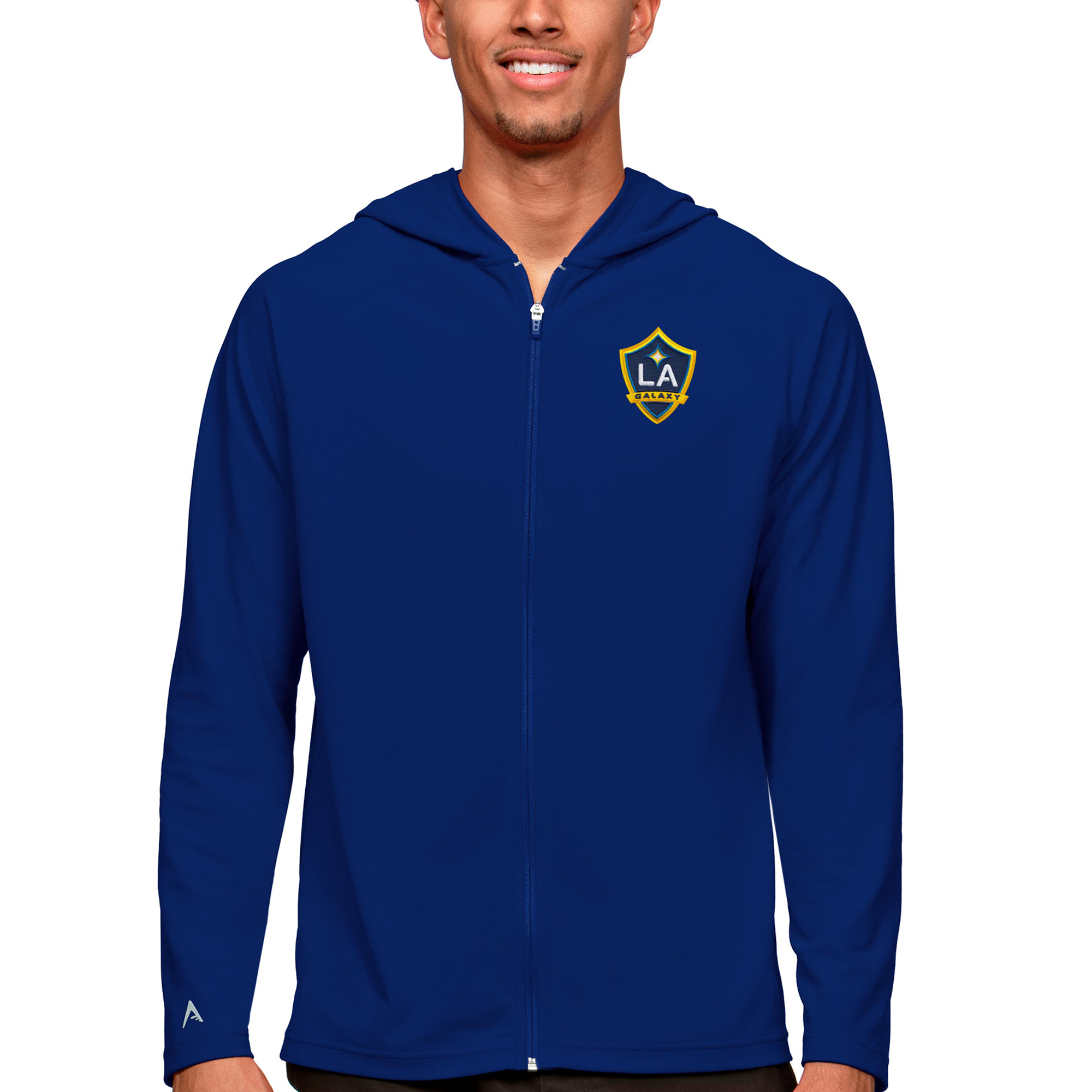 Men's Antigua Royal LA Galaxy Primary Team Logo Legacy Full-Zip Hoodie