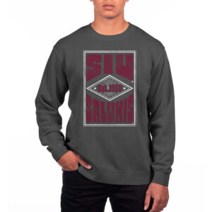 Men's Uscape Apparel Black Southern Illinois Salukis Pigment Dyed Fleece Crewneck Sweatshirt