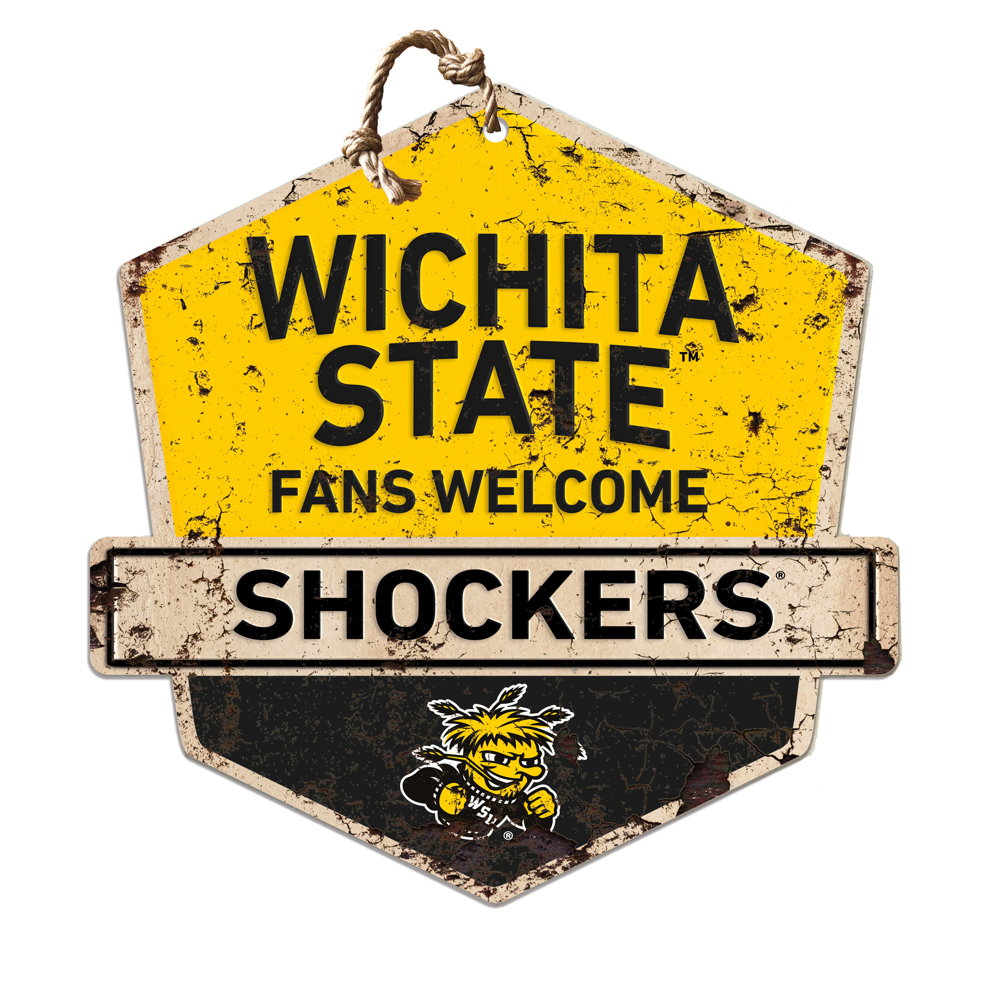 Wichita State Shockers 20'' x 20'' Fans Welcome Badge Sign