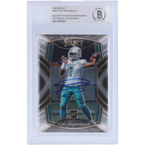 Tua Tagovailoa Miami Dolphins Autographed 2020 Panini Select #245 Beckett Fanatics Witnessed Authenticated Rookie Card