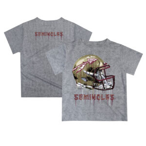 Infant Gray Florida State Seminoles Dripping Helmet T-Shirt