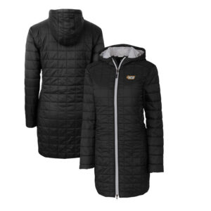 Women's Cutter & Buck Black VCU Rams Rainier Primaloft Eco Hooded Long Coat
