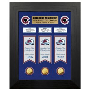 Highland Mint Colorado Avalanche 18'' x 22'' Three-Time Stanley Cup Champions Deluxe Collection Photo Mint