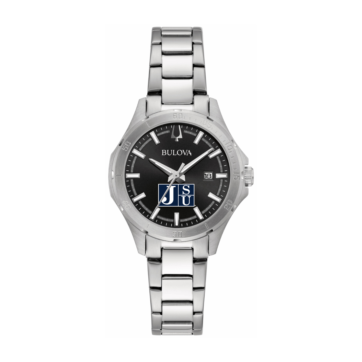 Women's Bulova Black Jackson State Tigers Stainless Steel Classic Sport Watch