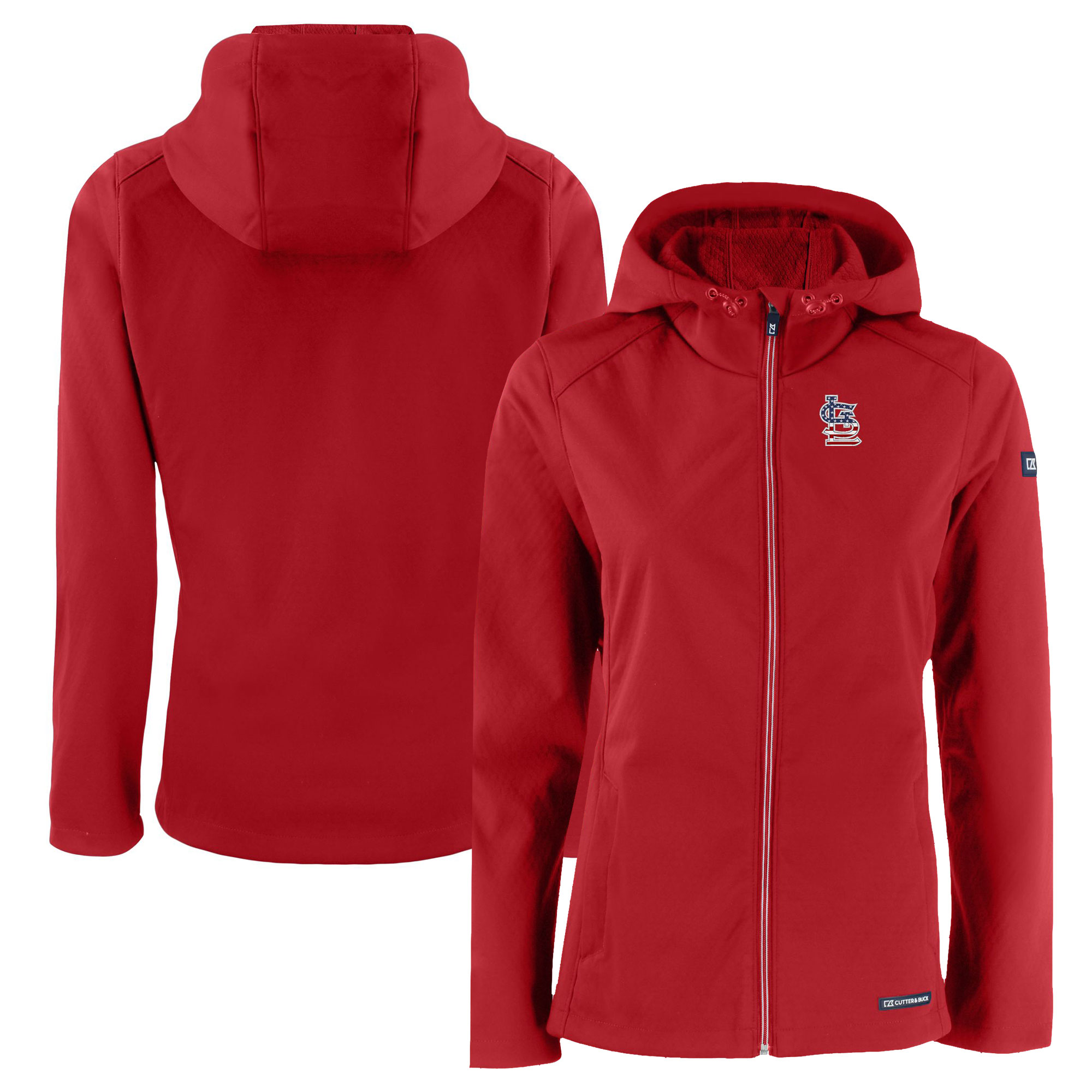 Women's Cutter & Buck Red St. Louis Cardinals Evoke Eco Softshell Recycled Full-Zip Jacket - Image 2