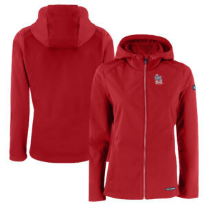 Women's Cutter & Buck Red St. Louis Cardinals Evoke Eco Softshell Recycled Full-Zip Jacket