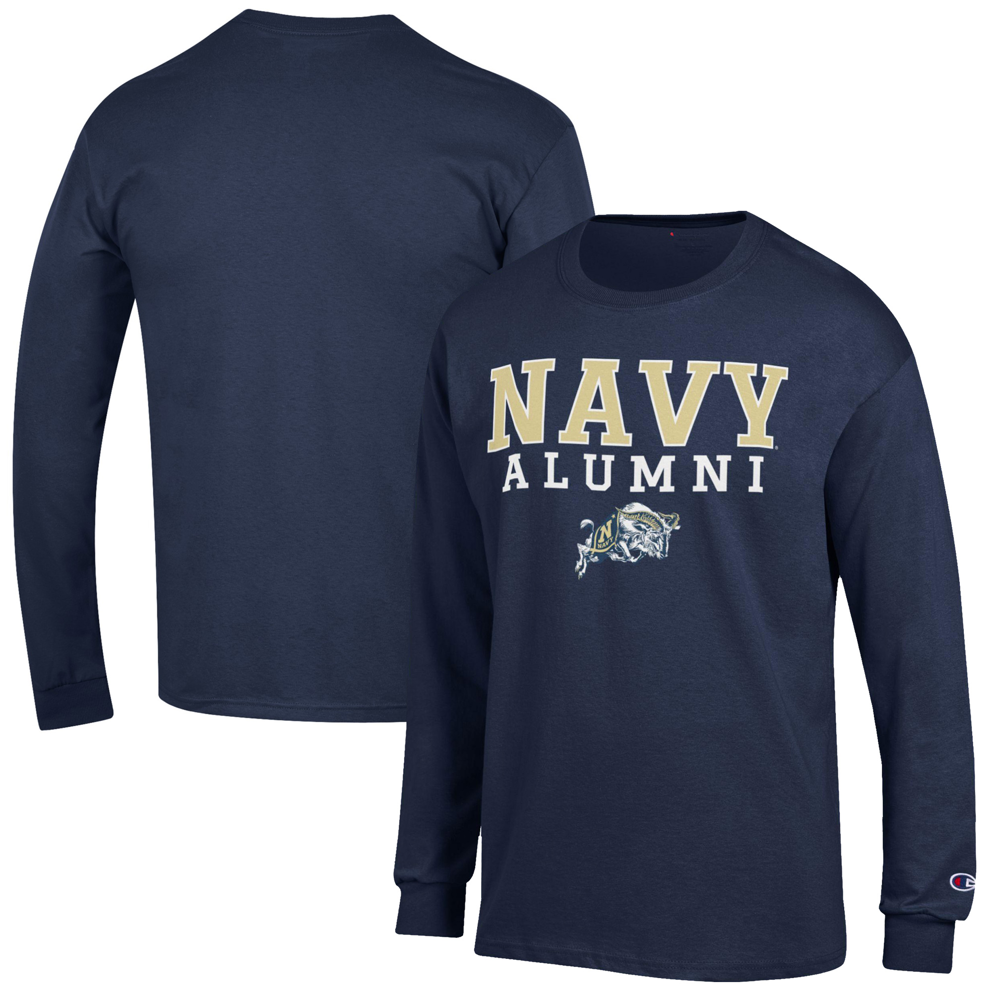 Men's Champion Navy Navy Midshipmen Alumni Logo Stack Long Sleeve T-Shirt - Image 5