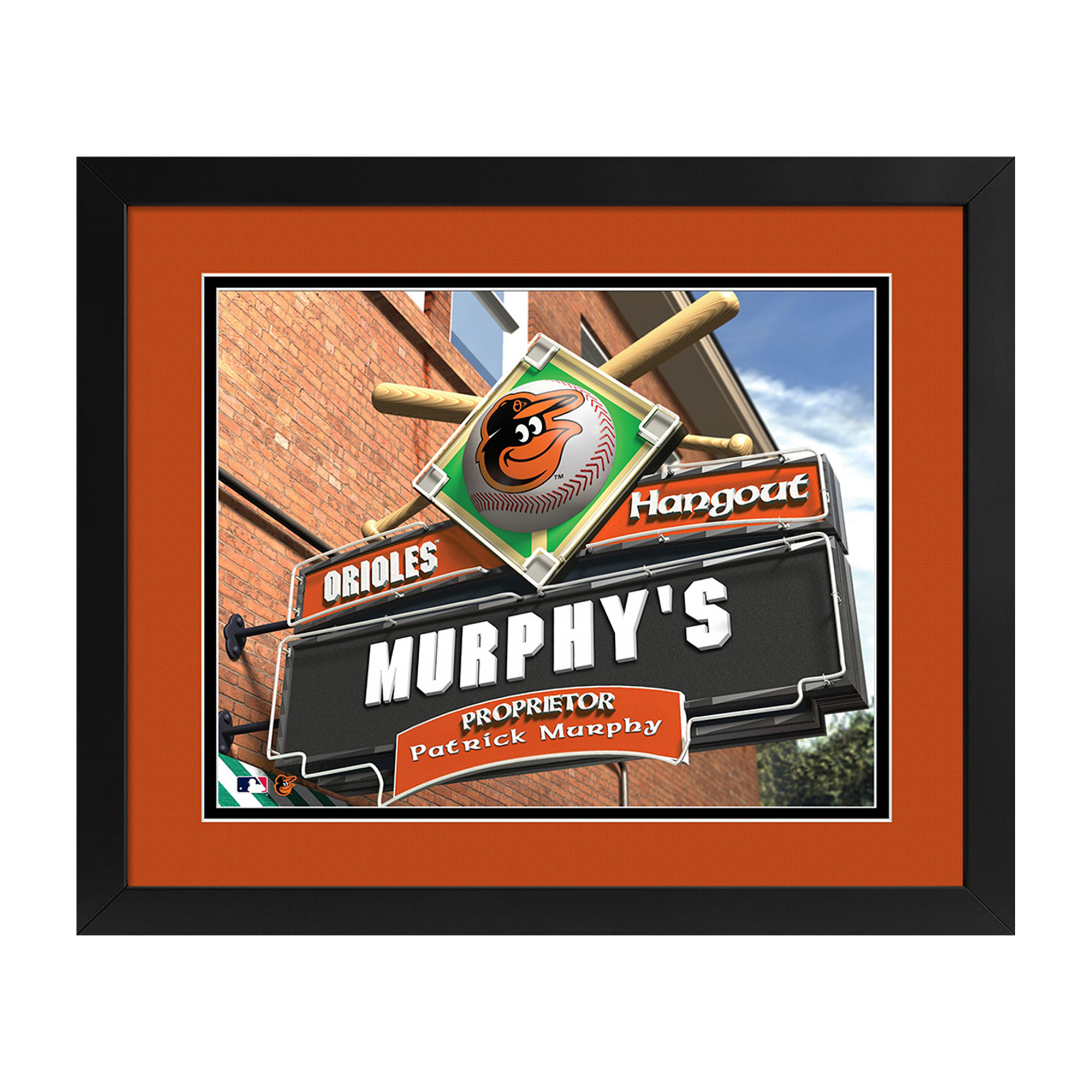 Imperial Baltimore Orioles Personalized 14'' x 18'' Print Hangout Sign