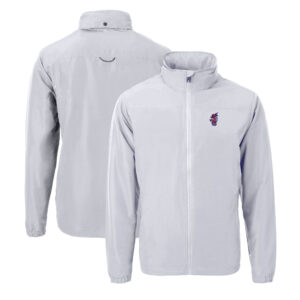 Men's Cutter & Buck  Gray Florida Gators Swinging Gator Big & Tall Charter Eco Recycled Full-Zip Jacket
