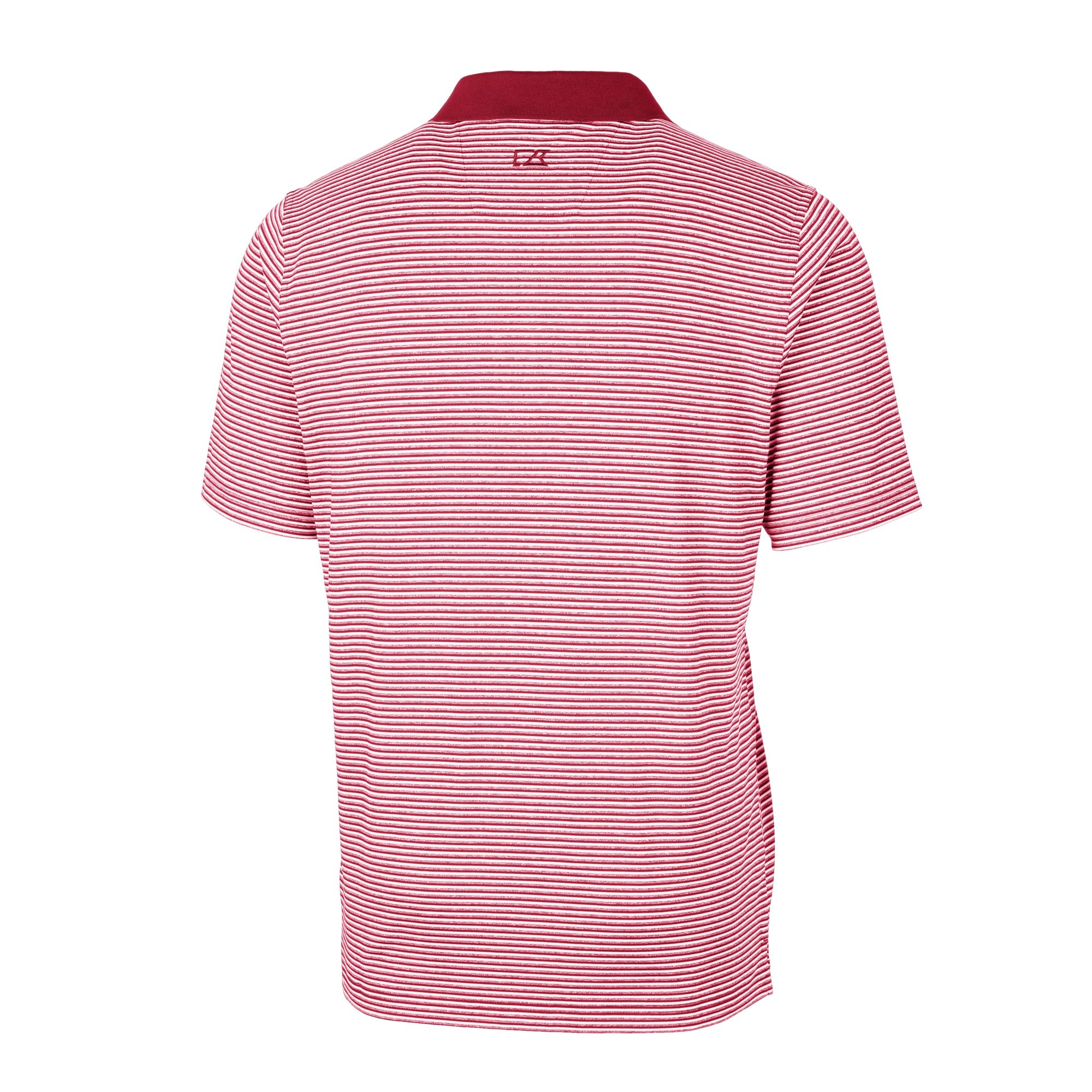 Men's Cutter & Buck Scarlet San Francisco 49ers Helmet Forge Tonal Stripe Stretch Polo - Image 4
