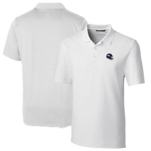 Men's Cutter & Buck  White Minnesota Vikings Helmet Forge Stretch Polo
