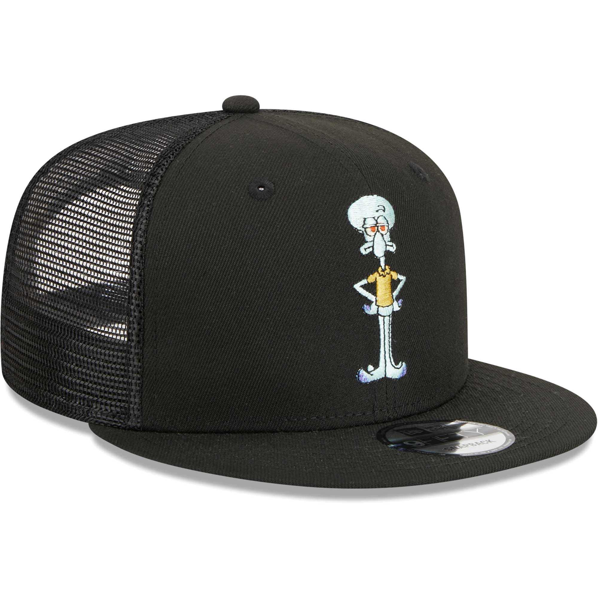 Men's New Era Black SpongeBob SquarePants Squidward Mesh Trucker 9FIFTY Snapback Hat - Image 9