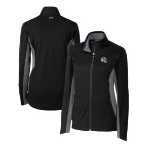Women's Cutter & Buck  Black Buffalo Bills Helmet Logo Navigate Softshell Full-Zip Jacket