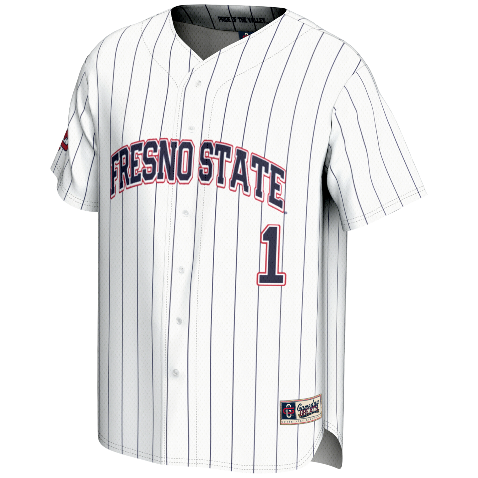 Men's GameDay Greats #1 White Fresno State Bulldogs Lightweight Baseball Jersey - Image 3