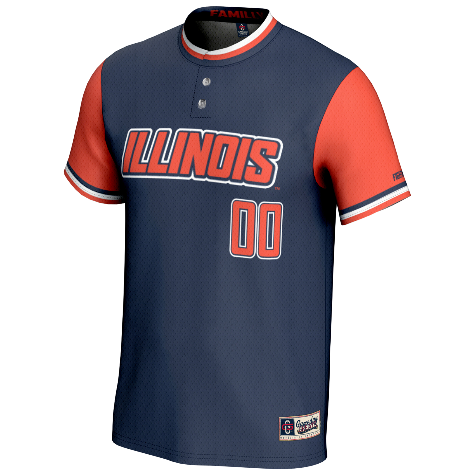 Youth GameDay Greats Navy Illinois Fighting Illini NIL Pick-A-Player Lightweight Softball Jersey - Image 3