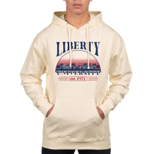Men's Uscape Apparel  Oatmeal Liberty Flames Pullover Hoodie