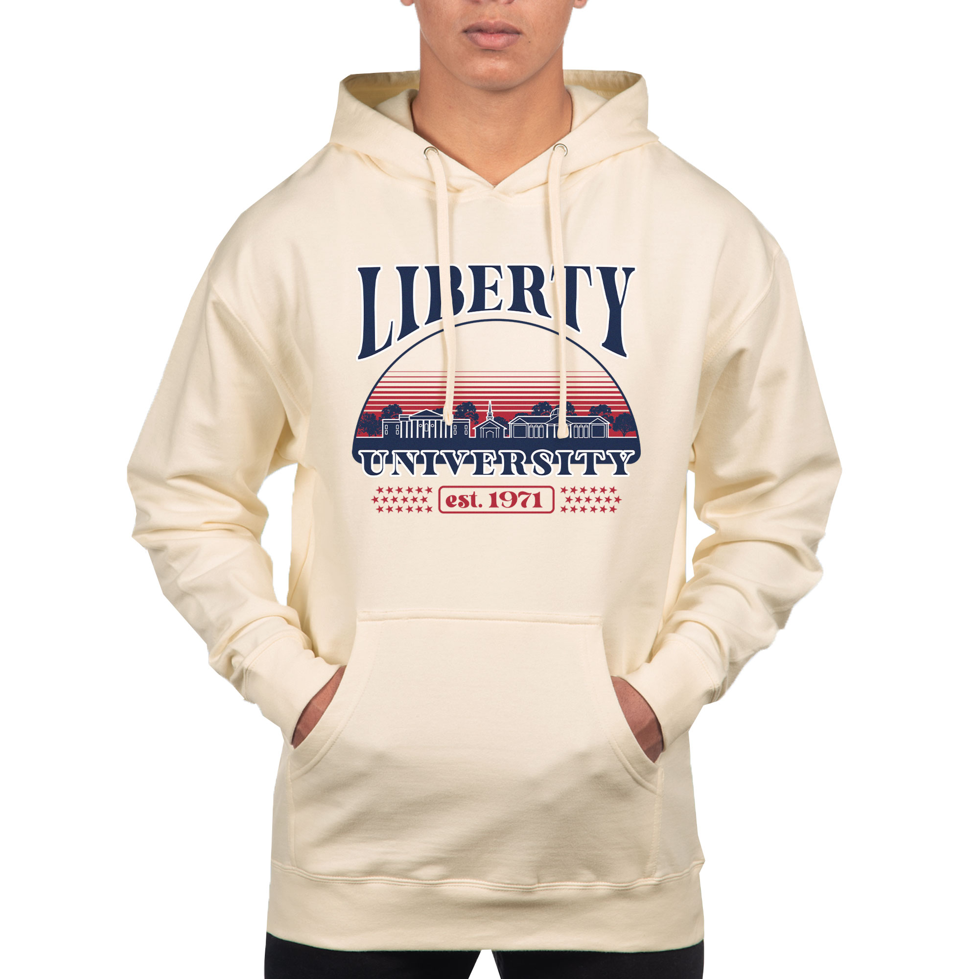 Men's Uscape Apparel Oatmeal Liberty Flames Pullover Hoodie