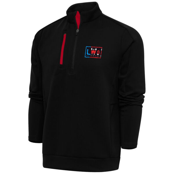 Men's Antigua  Black LWO Generation Quarter-Zip Pullover Top