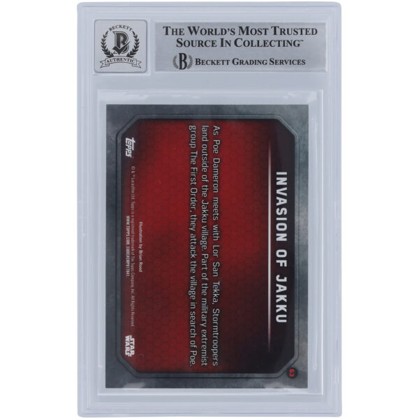 Christian Alzmann and Yanick Dusseault Star Wars Autographed 2015 Topps The Force Awakens Lightsaber Blue #63 BGS Authenticated 10 Auto Card - Image 6