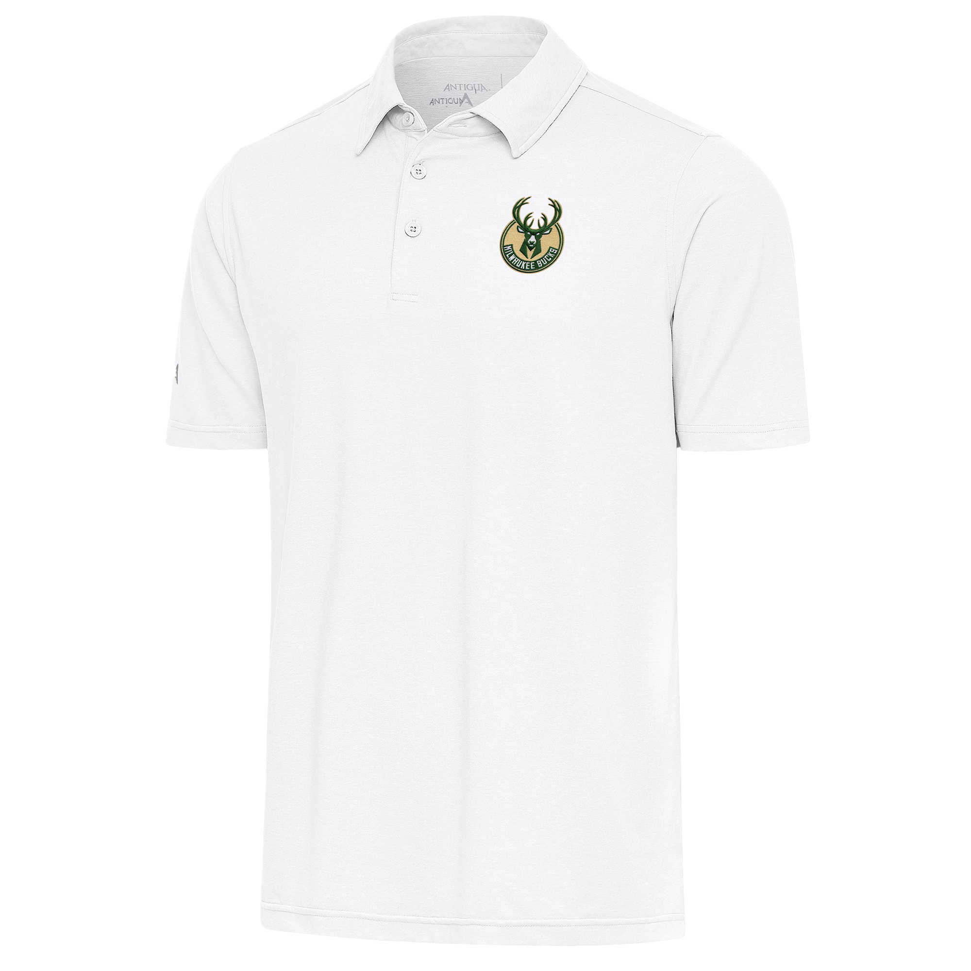 Men's Antigua White Milwaukee Bucks Par Polo