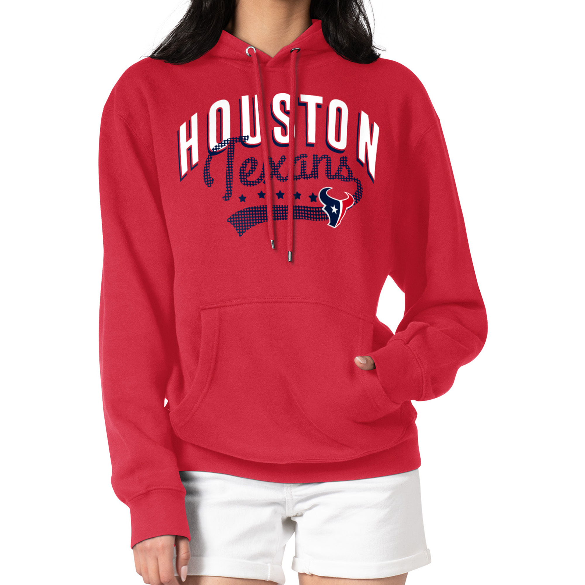 Women's G-III 4Her by Carl Banks Red Houston Texans Filigree Logo Pullover Hoodie