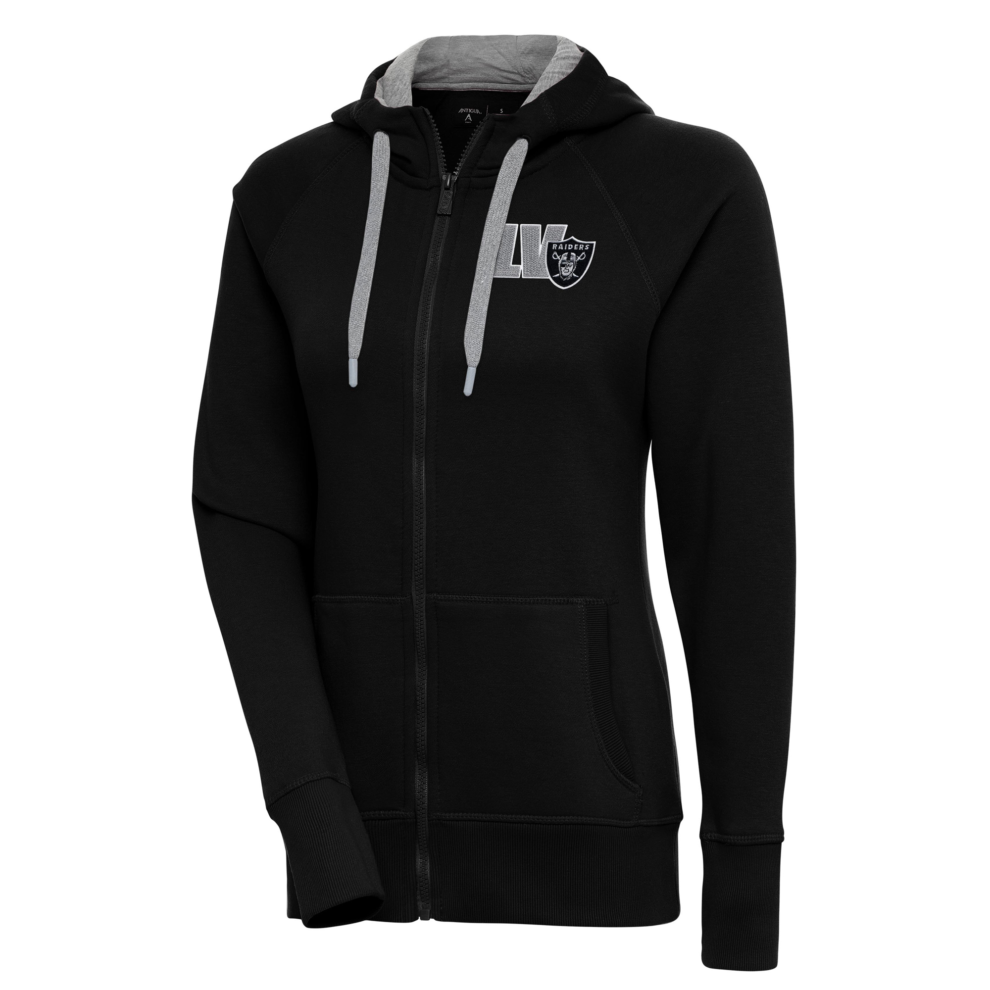 Women's Antigua Black Las Vegas Raiders Victory Full-Zip Hoodie