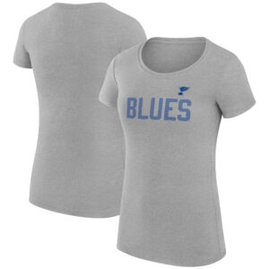 Women's G-III 4Her by Carl Banks  Heather Gray St. Louis Blues Dot Print Team Fitted T-Shirt