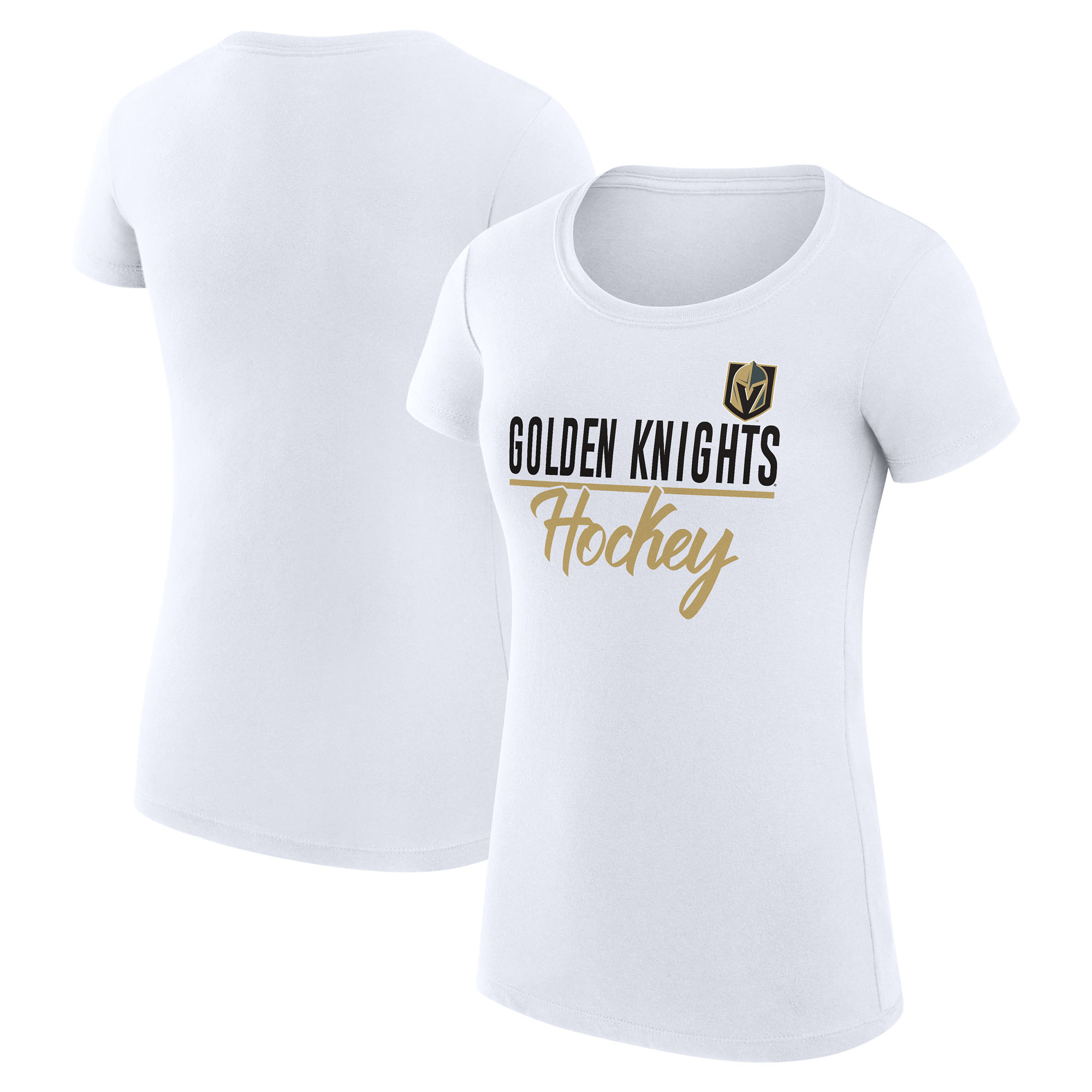 Women's G-III 4Her by Carl Banks White Vegas Golden Knights Team Sport Fitted T-Shirt