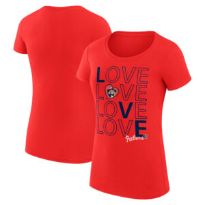 Women's G-III 4Her by Carl Banks  Red Florida Panthers Hockey Love Fitted T-Shirt