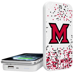 Keyscaper White Miami University RedHawks 5000mAh Wireless Power Bank
