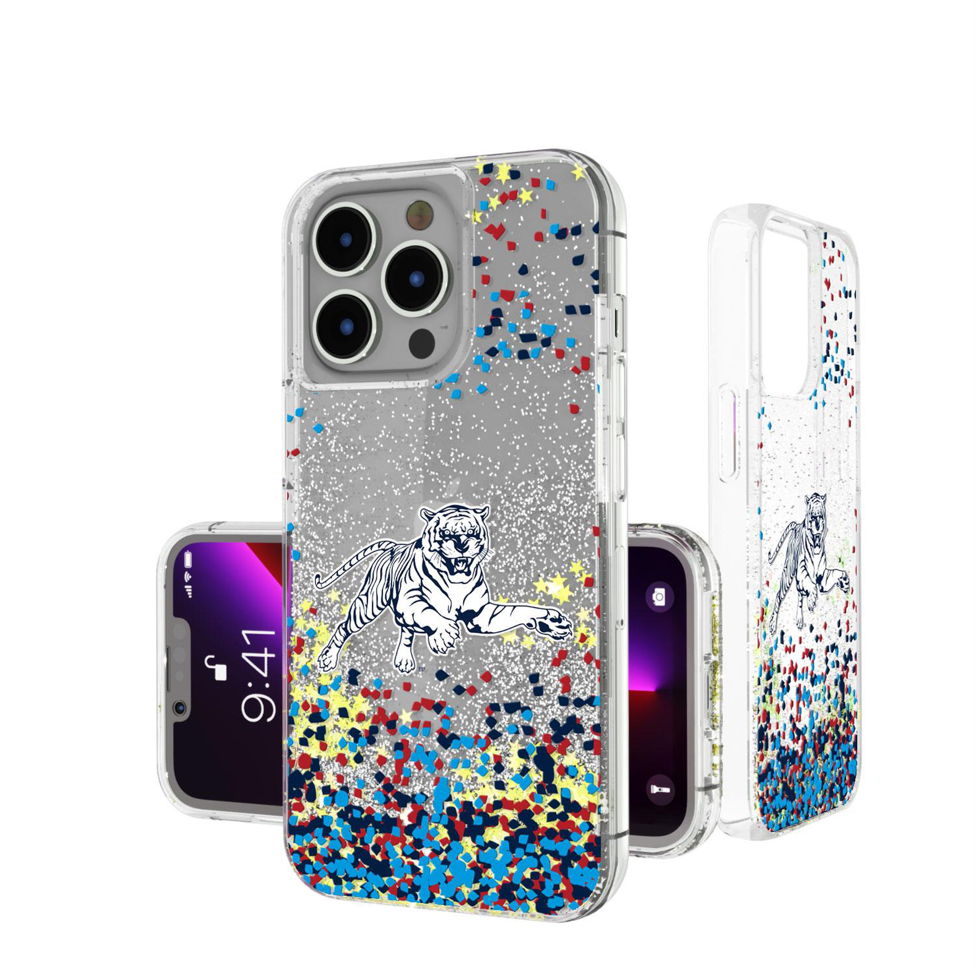 Keyscaper Jackson State Tigers iPhone Glitter Case with Confetti Design