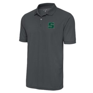 Men's Antigua  Charcoal Slippery Rock Pride  Legacy Pique Polo