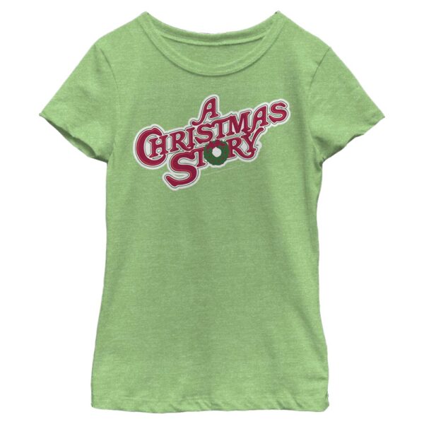 Girl's Youth Mad Engine  Green A Christmas Story Logo Graphic T-Shirt