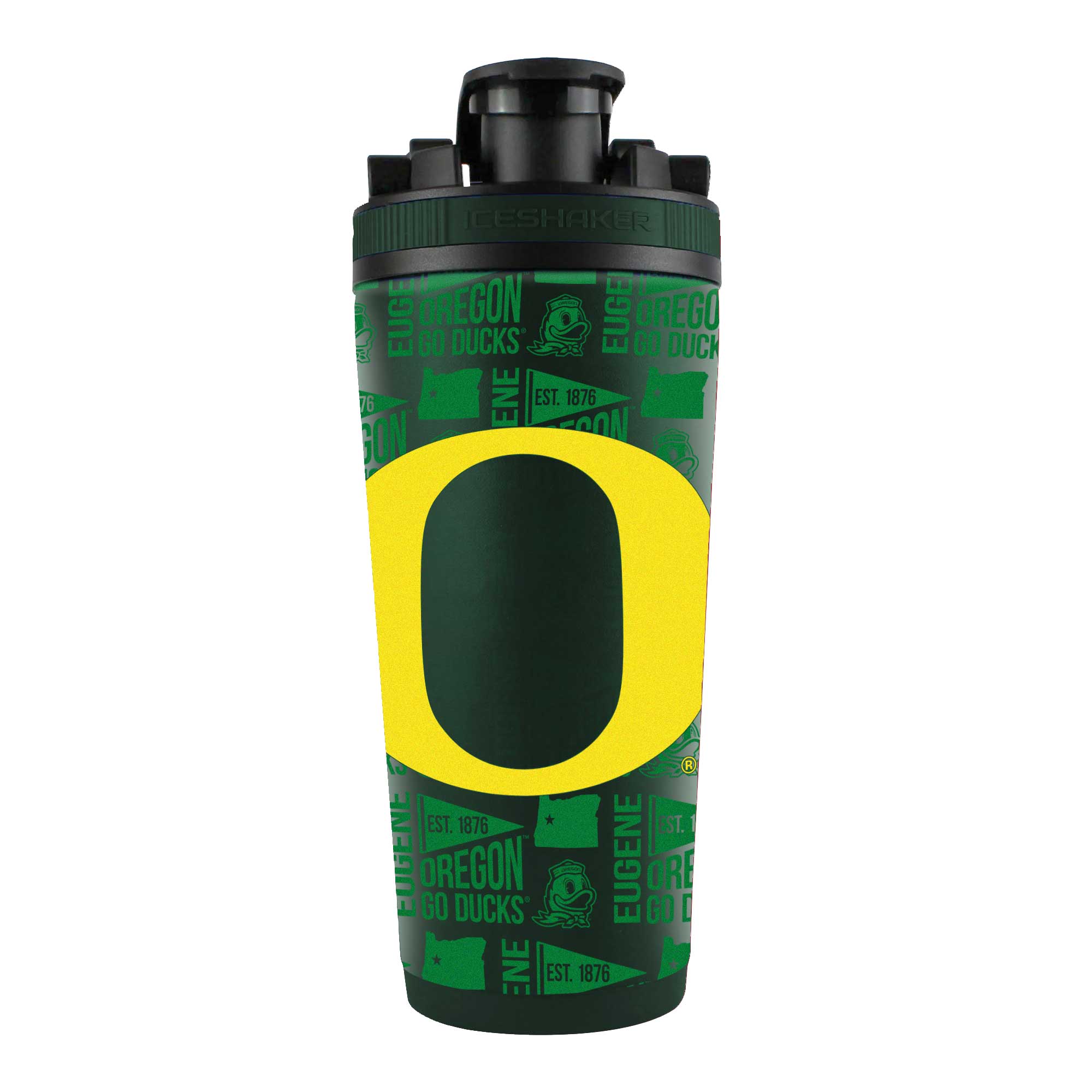 WinCraft Oregon Ducks 26oz. 4D Stainless Steel Ice Shaker Bottle - Image 2