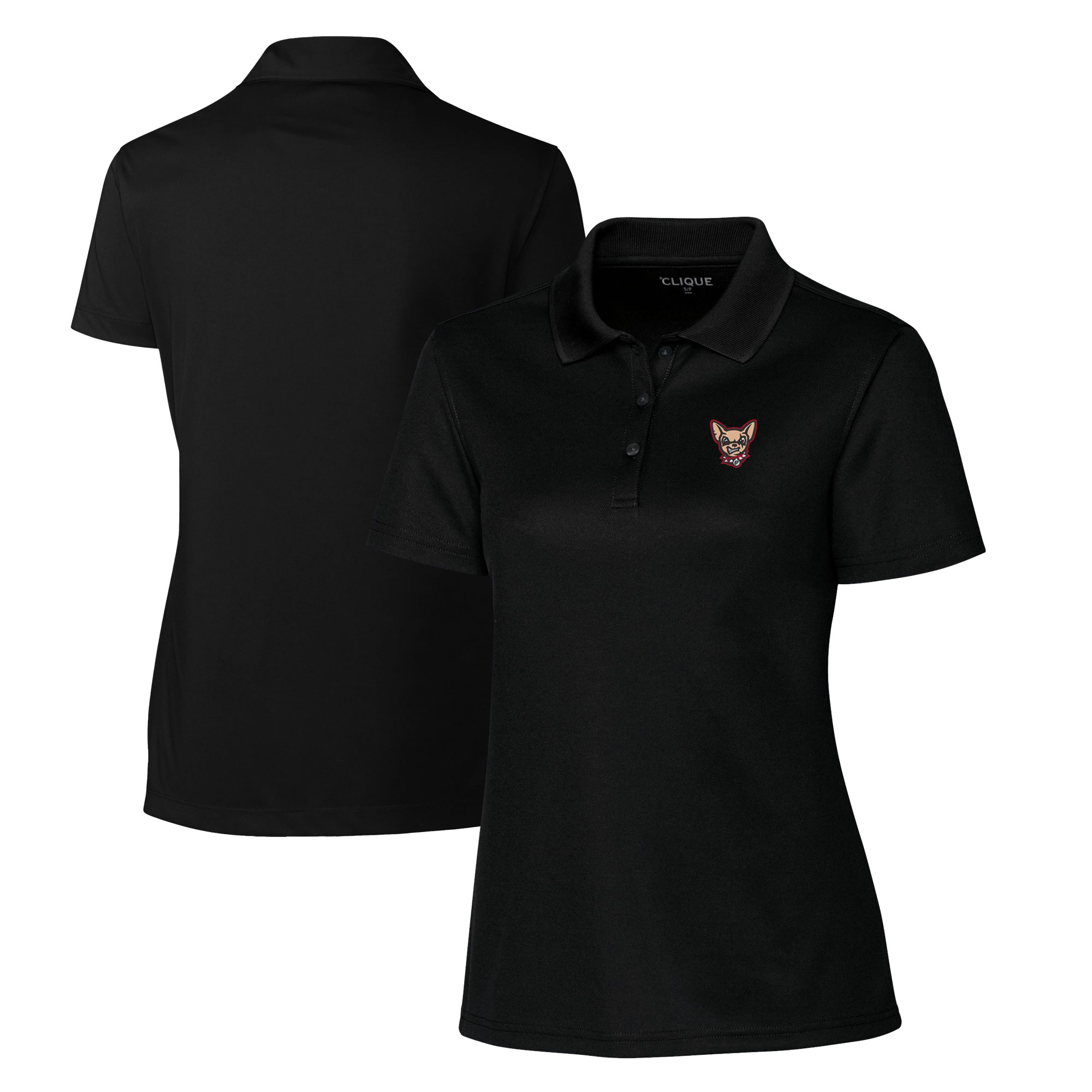 Women's Cutter & Buck Black El Paso Chihuahuas Clique Spin Eco Performance Pique Women's Polo - Image 5