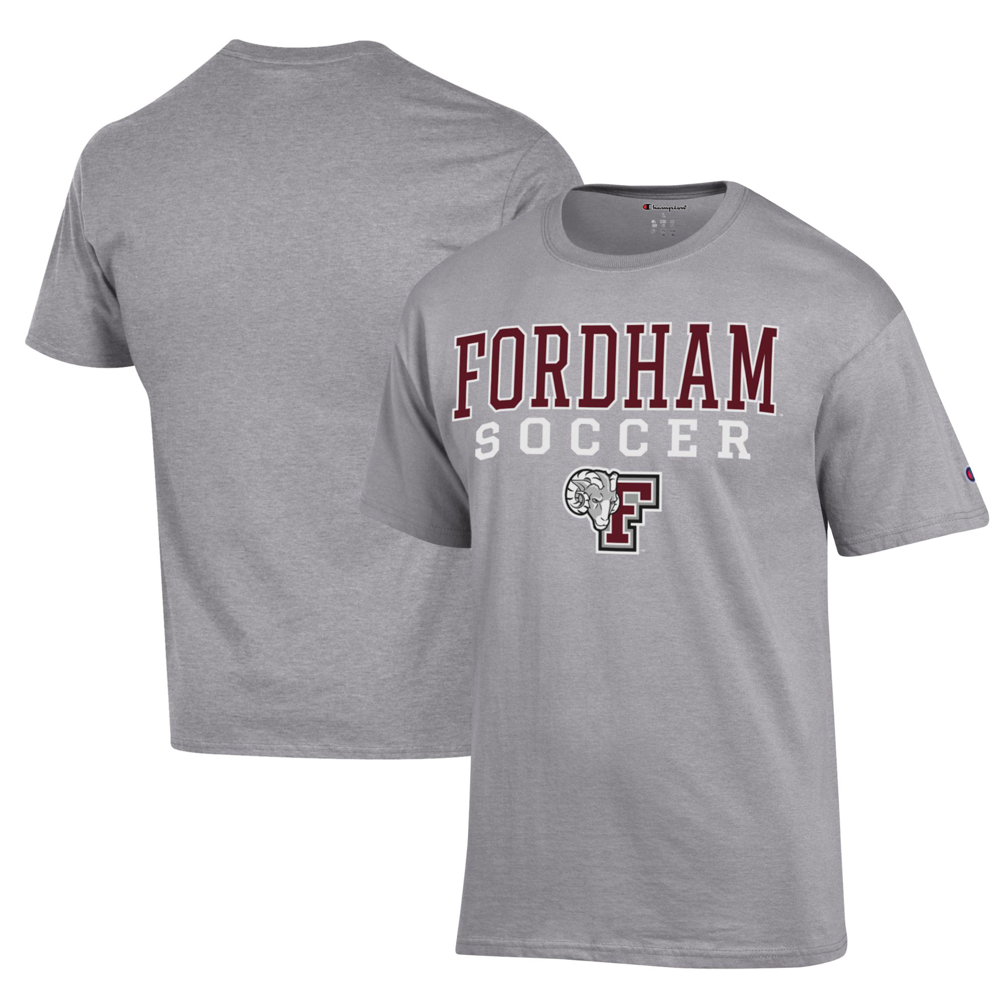 Men's Champion Gray Fordham Rams Soccer Stack Logo Powerblend T-Shirt - Image 5