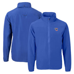 Men's Cutter & Buck Blue Iowa Cubs Charter Eco Recycled Full-Zip Jacket