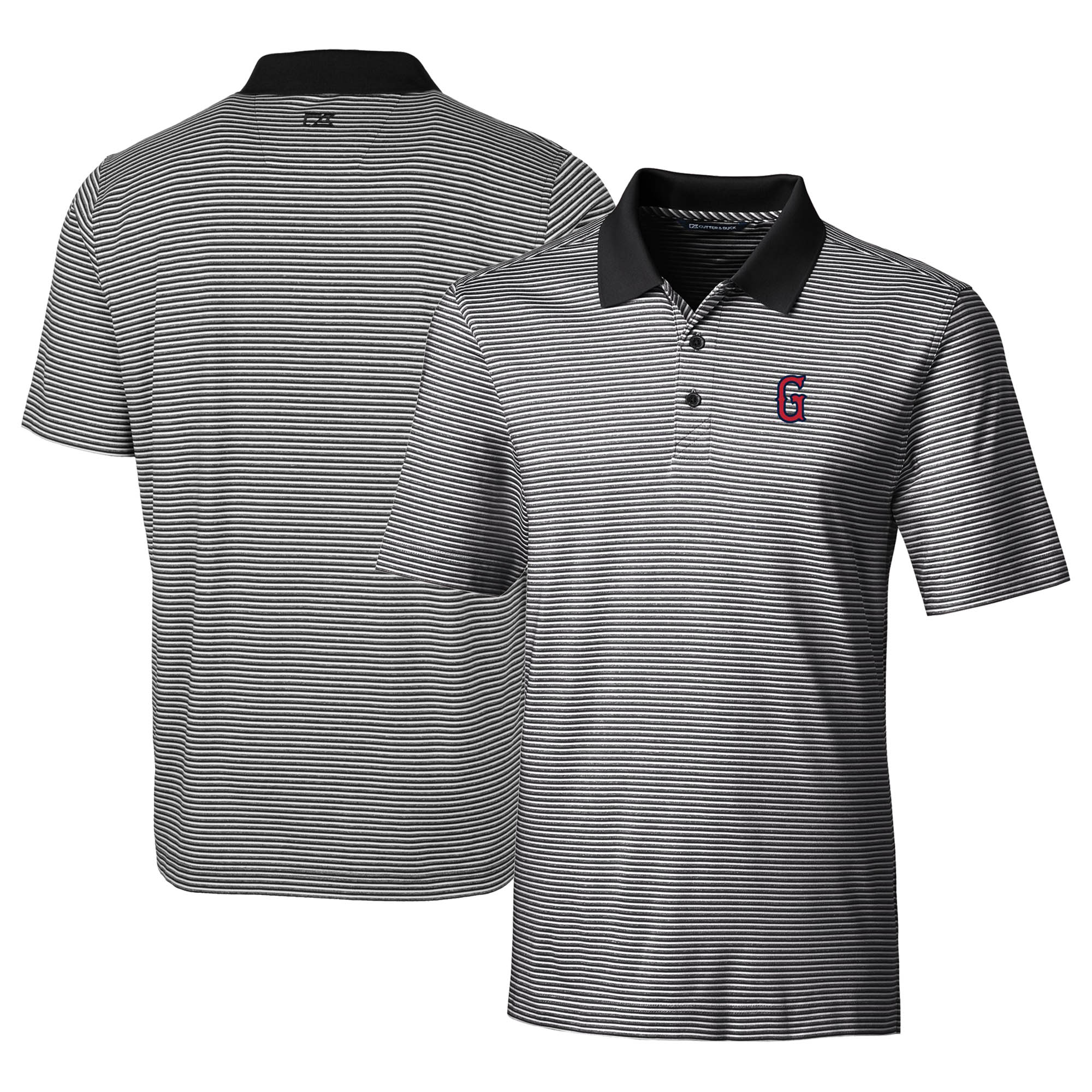 Men's Cutter & Buck Black Greenville Drive Forge Tonal Stripe Stretch Polo - Image 5