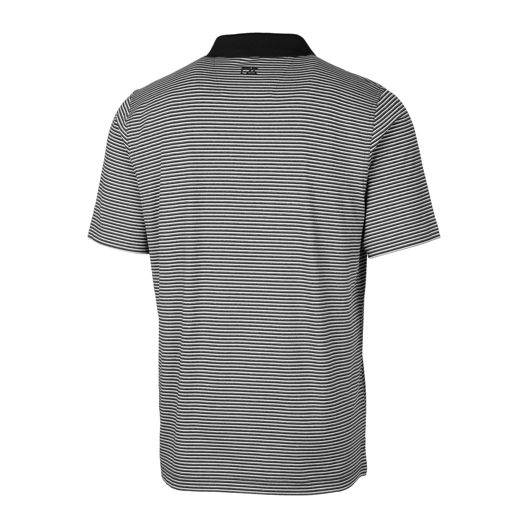 Men's Cutter & Buck Black Greenville Drive Forge Tonal Stripe Stretch Polo - Image 7