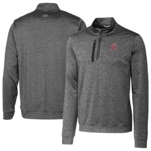 Men's Cutter & Buck  Gray Tacoma Rainiers Stealth Heathered Quarter-Zip Top