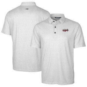Men's Cutter & Buck  Charcoal Lansing Lugnuts Big & Tall DryTec Pike Double Dot Print Stretch Polo