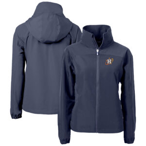 Women's Cutter & Buck  Navy Houston Astros City Connect Charter Eco Recycled Full-Zip Jacket