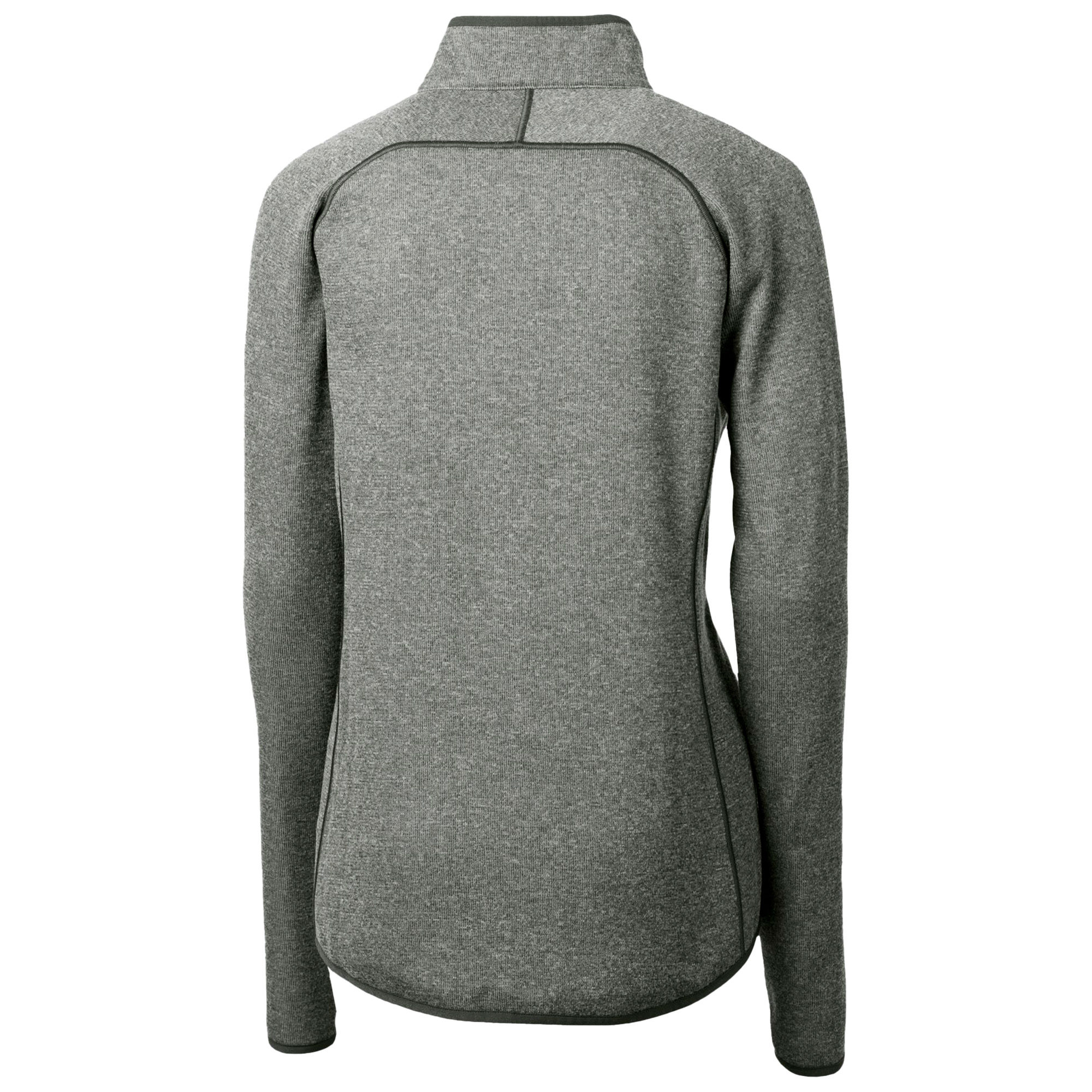 Women's Cutter & Buck Heather Gray San Diego Padres City Connect Mainsail Sweater-Knit Full-Zip Jacket - Image 4