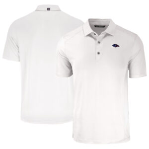 Men's Cutter & Buck White Baltimore Ravens  Americana Forge Eco Stretch Recycled Polo