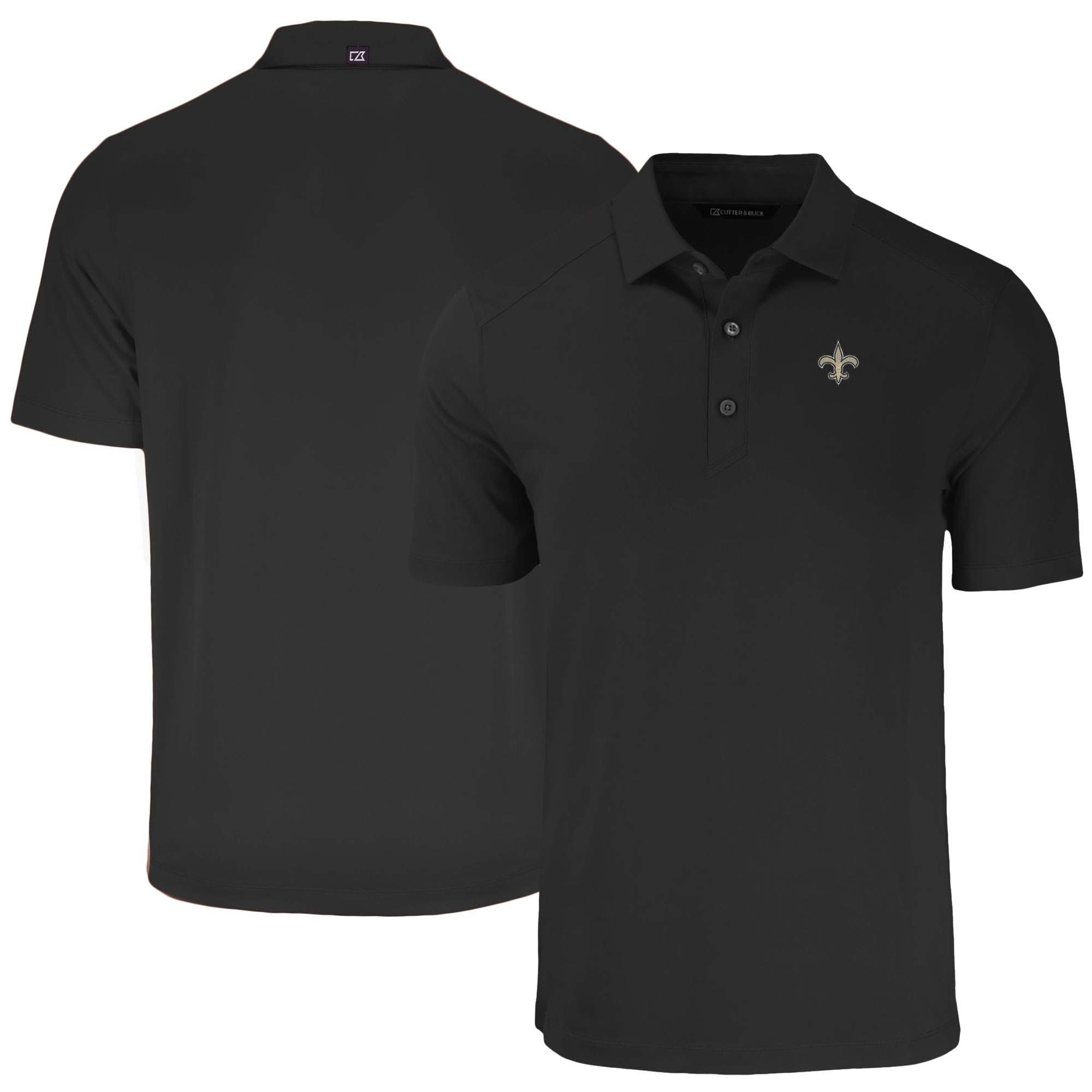 Men's Cutter & Buck Black New Orleans Saints Primary Mark Big & Tall Forge Eco Stretch Recycled Polo - Image 5