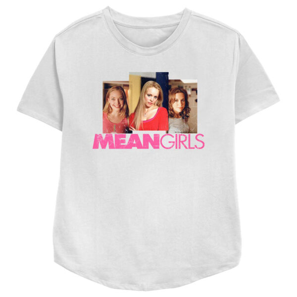Women's Mad Engine White Mean Girls Regina, Karen & Gretchen Graphic T-Shirt