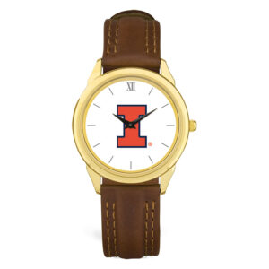 Men's Brown Illinois Fighting Illini Leather Watch